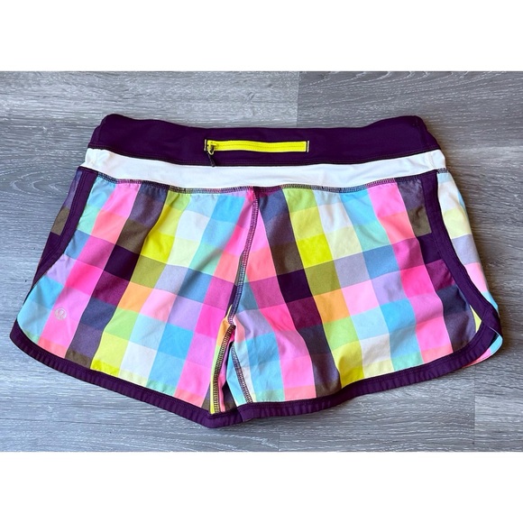 Lululemon Plaid Athletic Shorts Size 6 - Picture 2 of 3